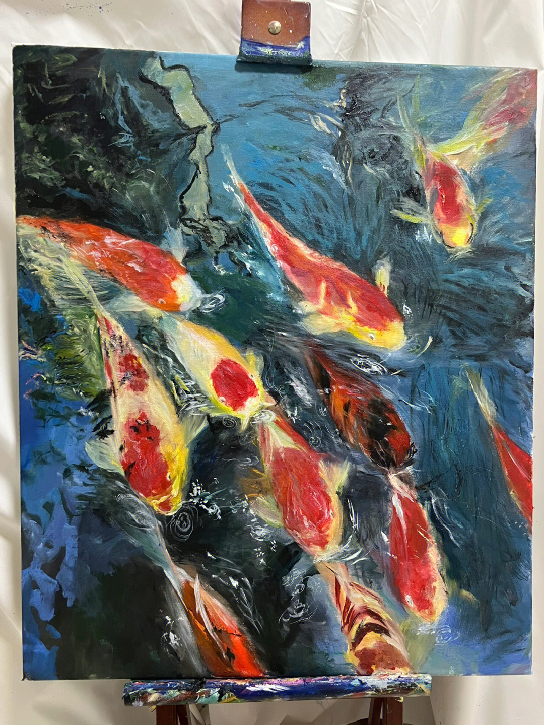 锦鲤怎么画_锦鲤画工作室_锦鲤画图片大全图